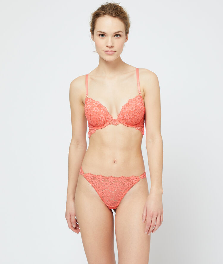 Soutien-gorge n°5 - coques fines corail.