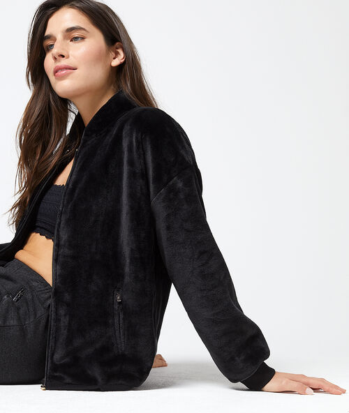 Dikke, ultrazachte vest, homewear zwart.