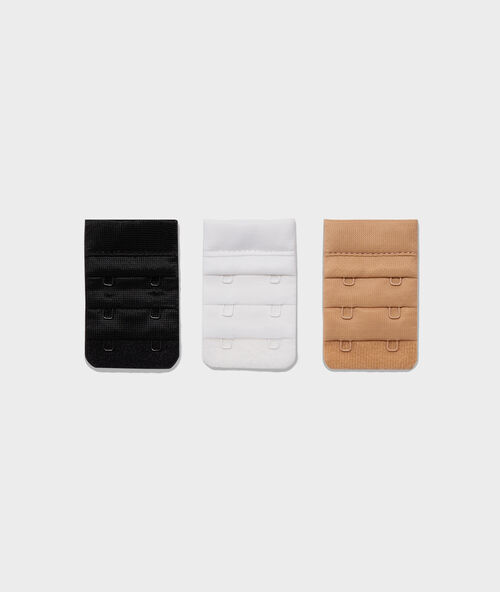 3 prolongateurs de soutien-gorges blanc / beige / noir.