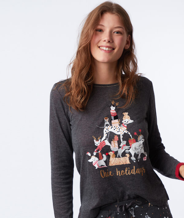 T-shirt met print en opschrift T-shirt met print en opschrift