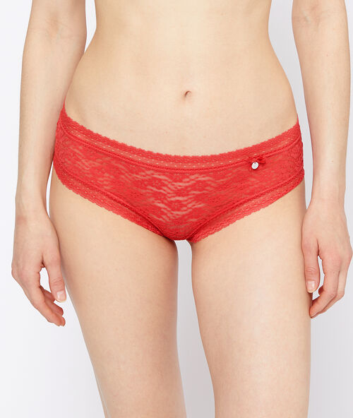 Hipster en dentelle florale abricot.