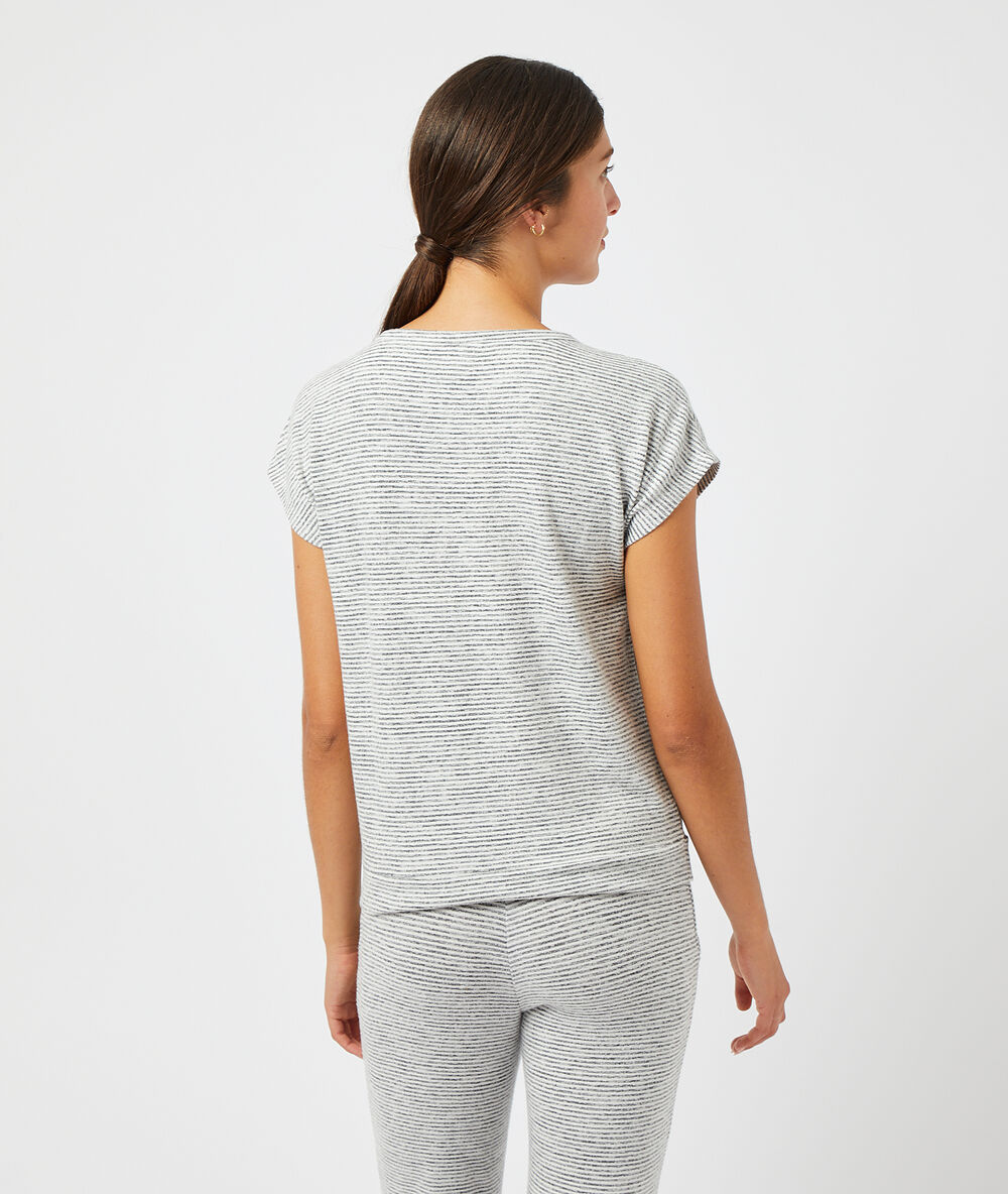 T-shirt met striklint grijs.
