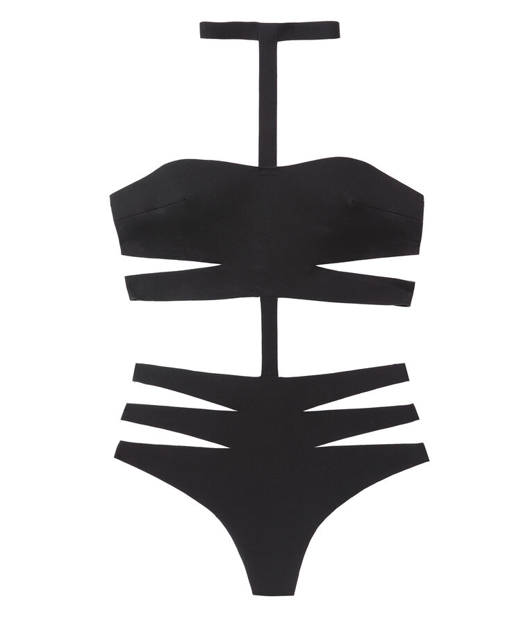 Body neopreen met banden zwart.