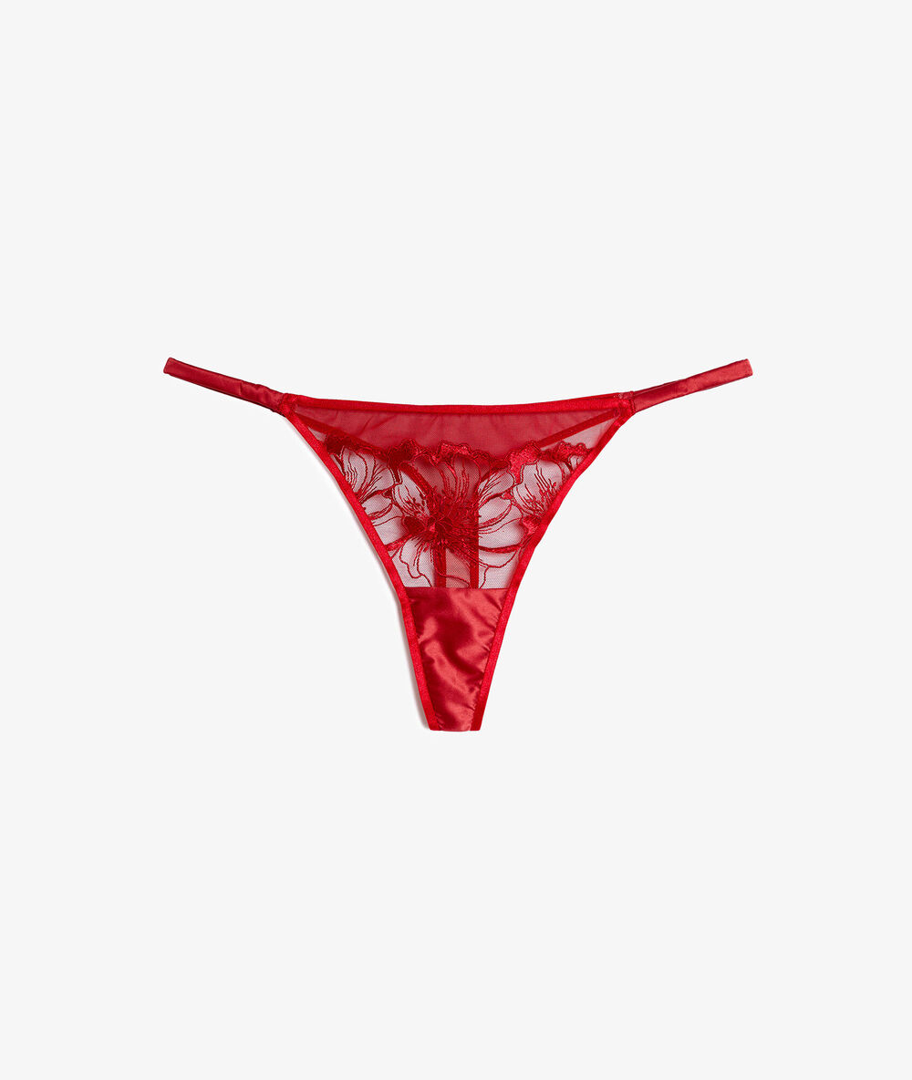 String en dentelle rouge.