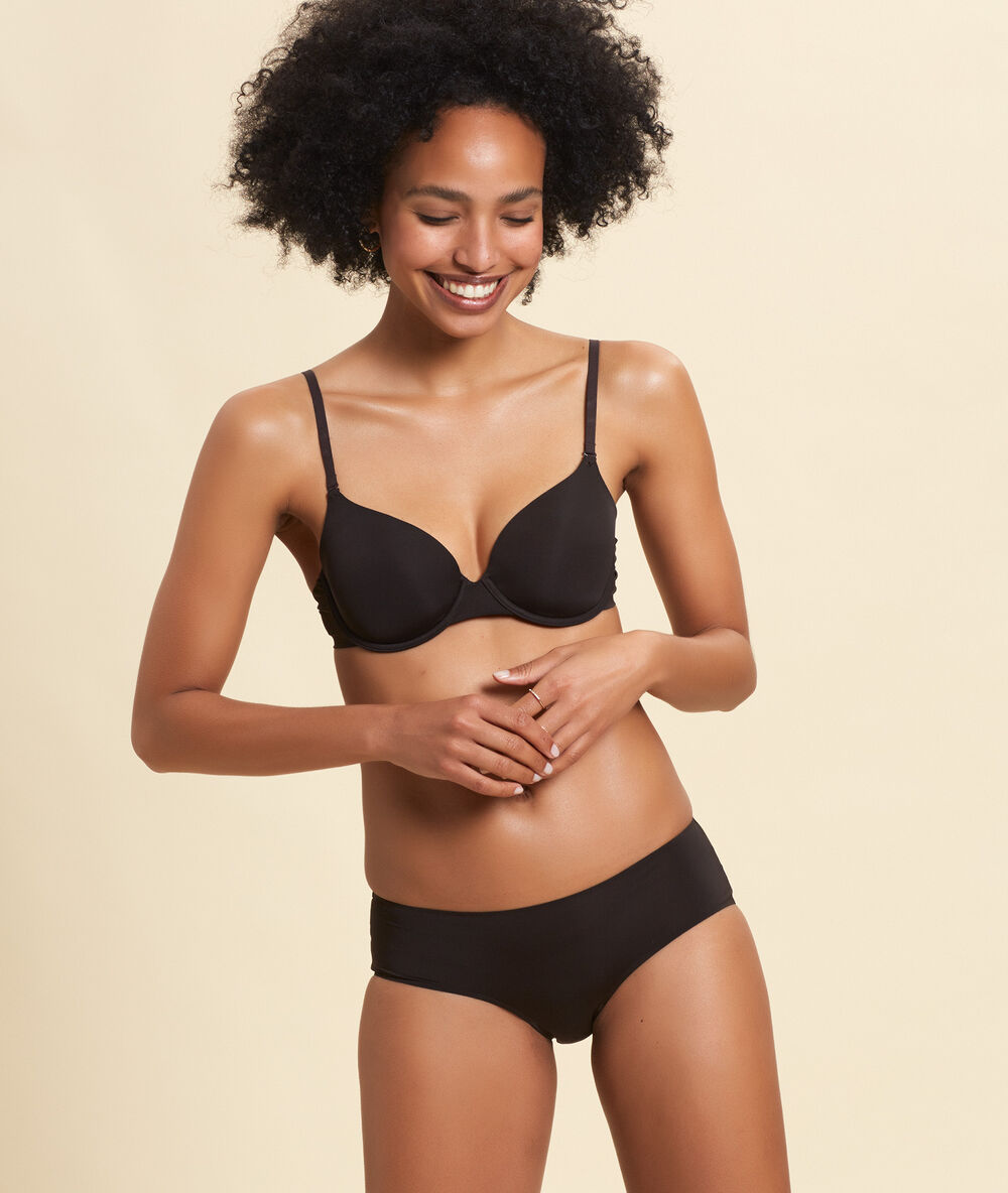 Soutien-gorge n°5 - coques fines microfibre marron fonce.