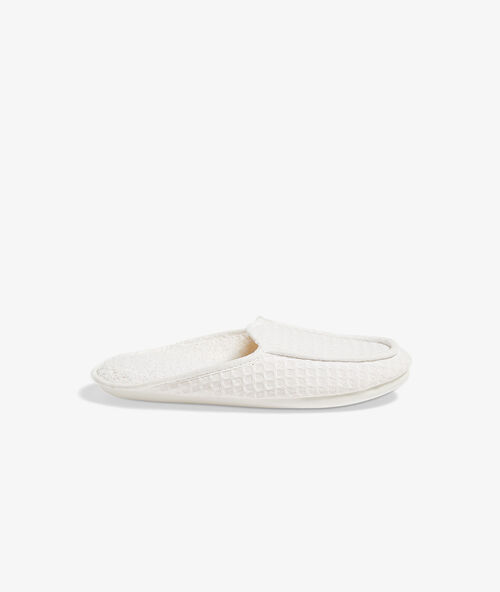 Mules maille nid d'abeille blanc.