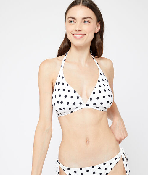 Bikinitopje balkonnet, strepen wit.