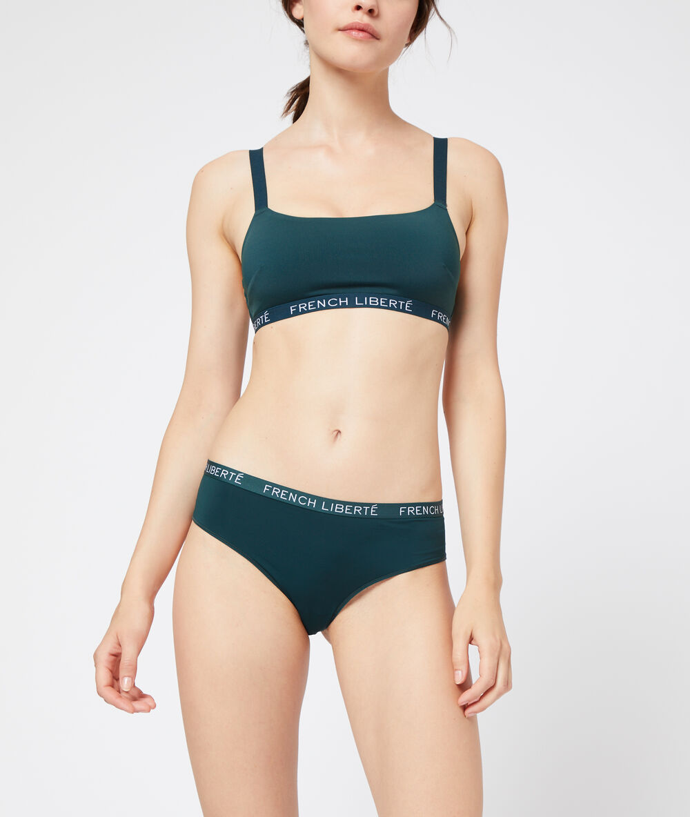 Shorty en microfibre "french liberté" vert.