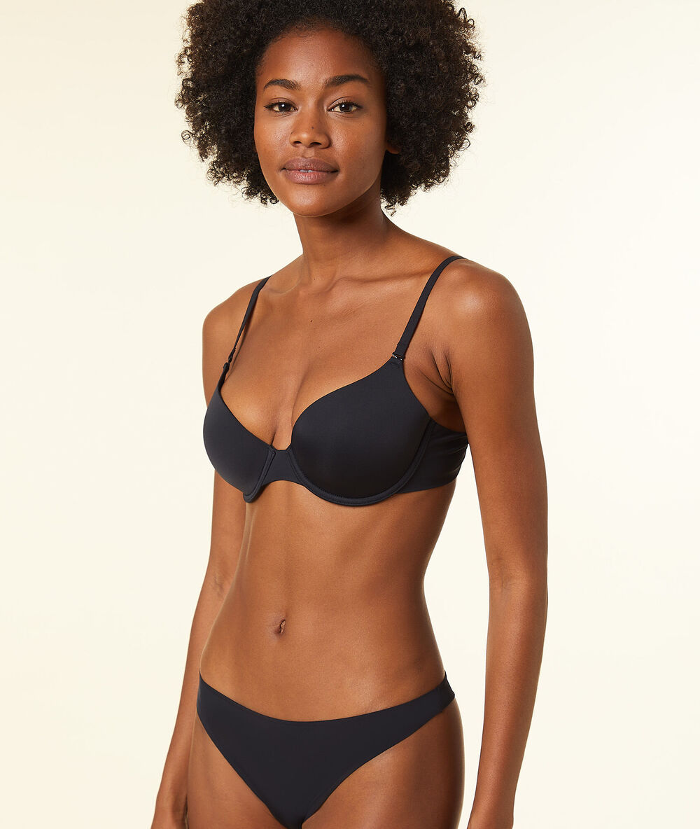 Soutien-gorge n°5 - coques fines, bonnets a b et c noir.