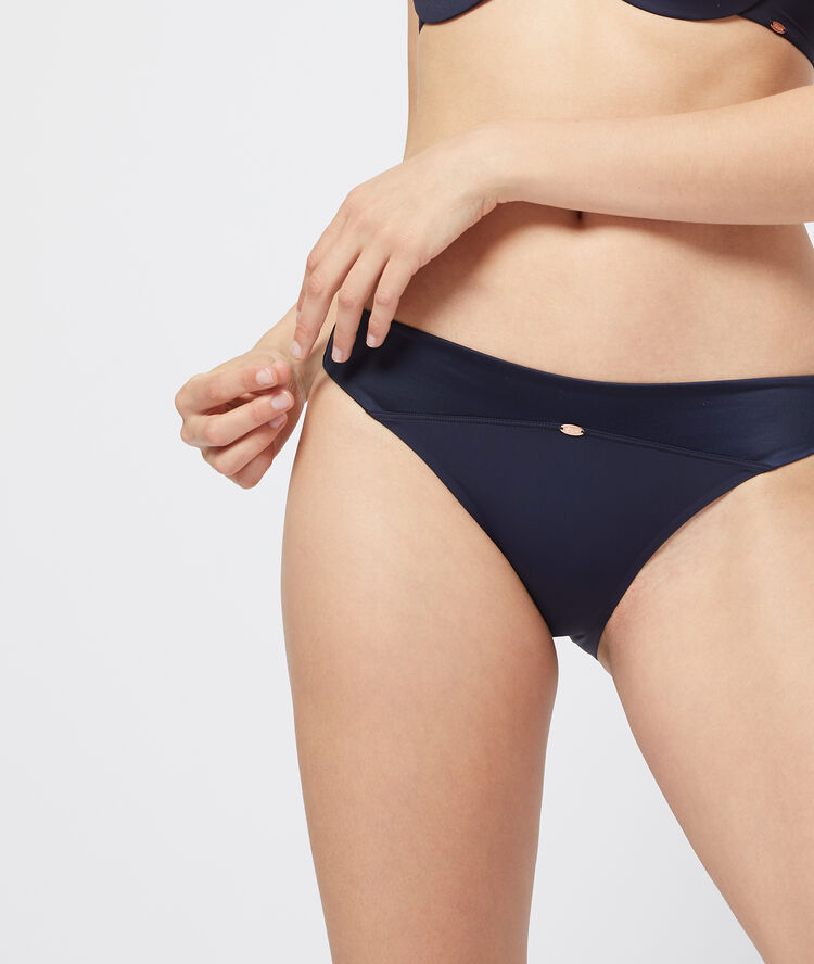 Culotte en microfibre irisée marine.