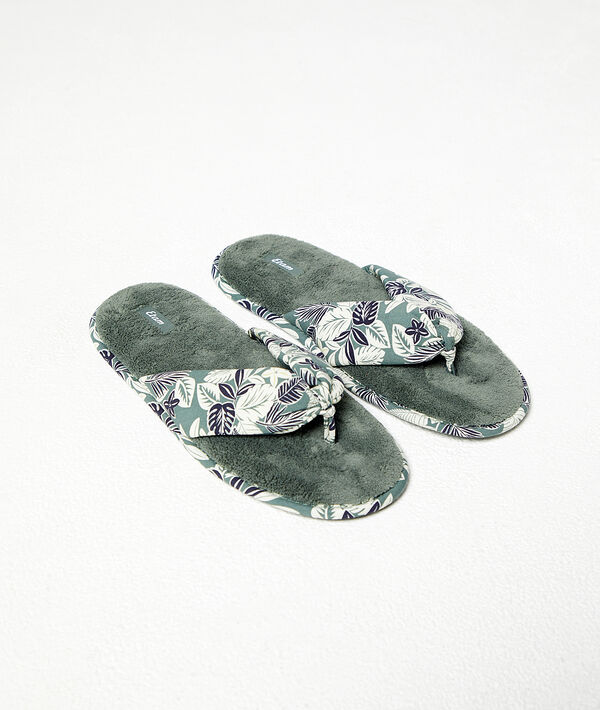 Tongs imprimé feuillage Tongs imprimé feuillage;${refinementColor}