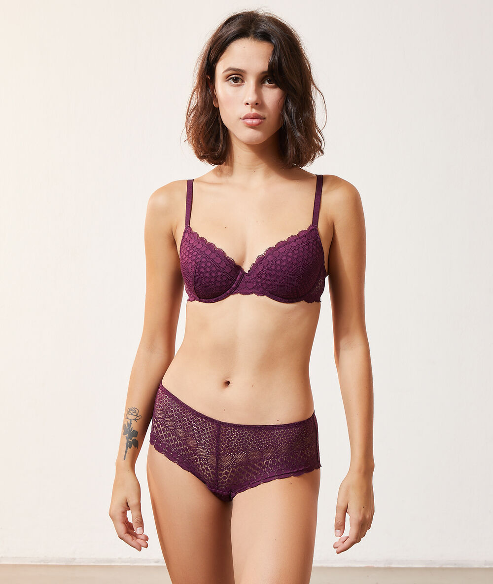 Soutien-gorge n°4 - coques fines prune.