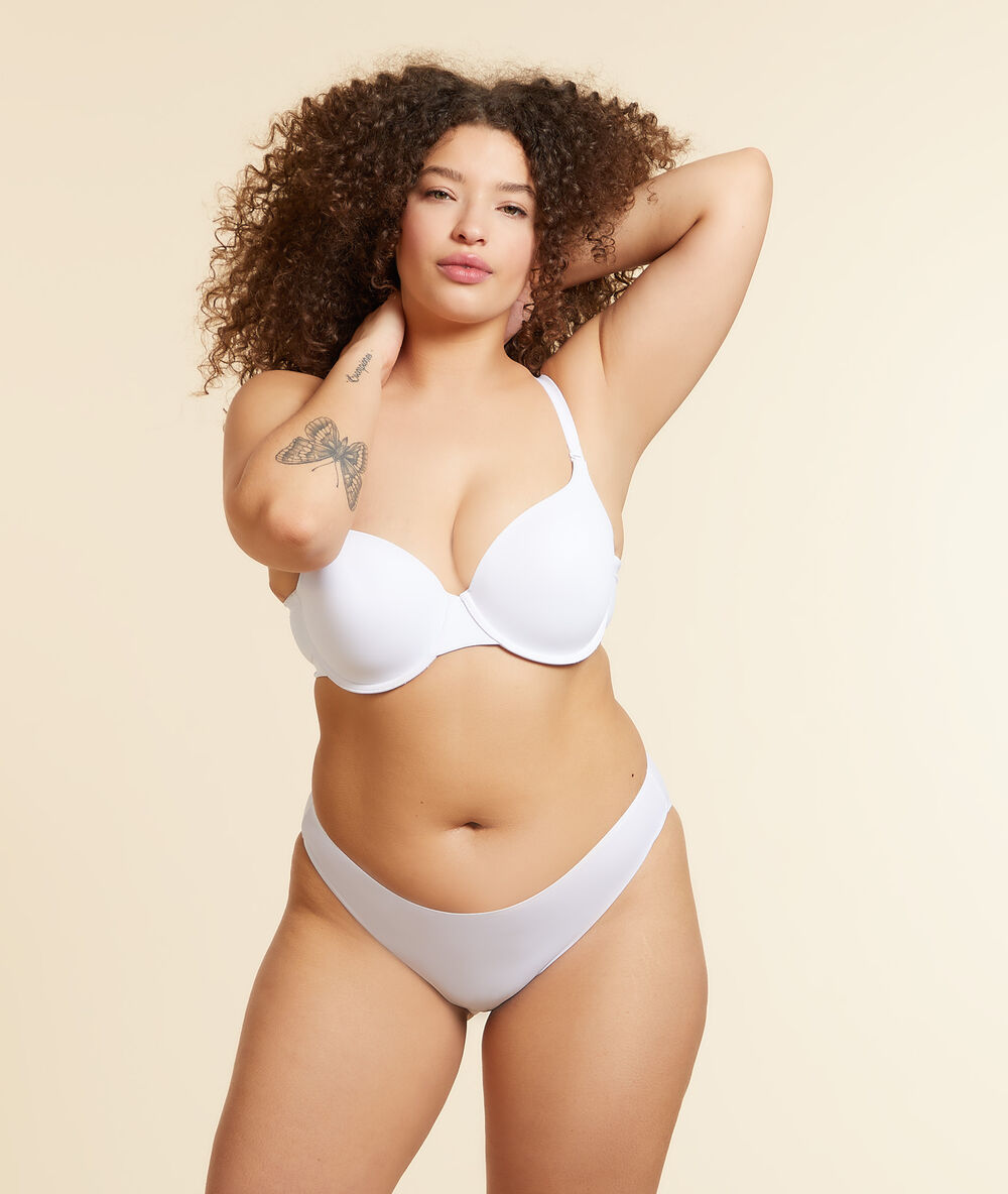 Soutien-gorge n°5 - coques fines, bonnets d et e blanc.