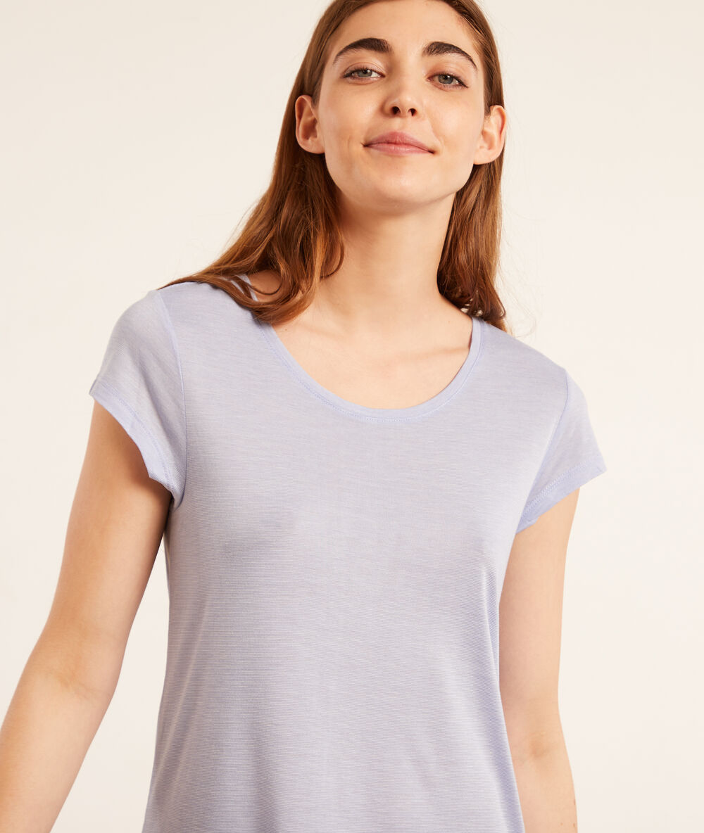 Chemise de nuit bas dentelle bleu.