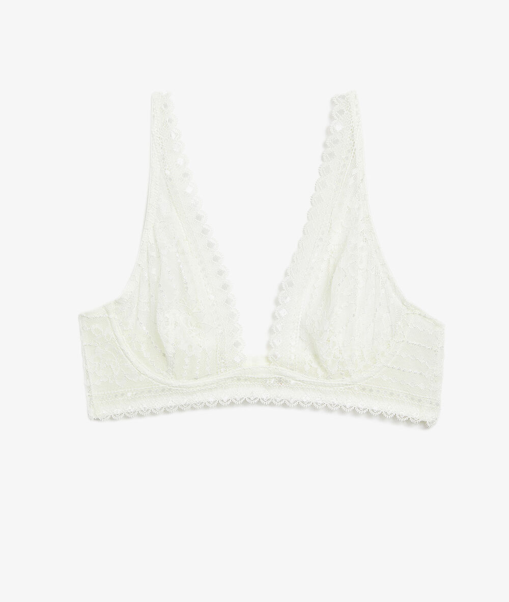 Soutien-gorge n°7 : triangle armaturé ecru.