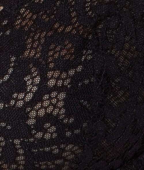 Soutien-gorge corbeille en dentelle noir.