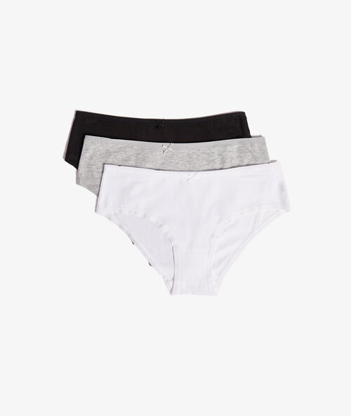 Set van 3 shorty's blanc / noir / gris.
