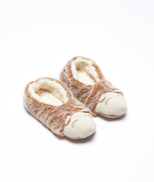 Chaussettes h&eacute;risson marron.