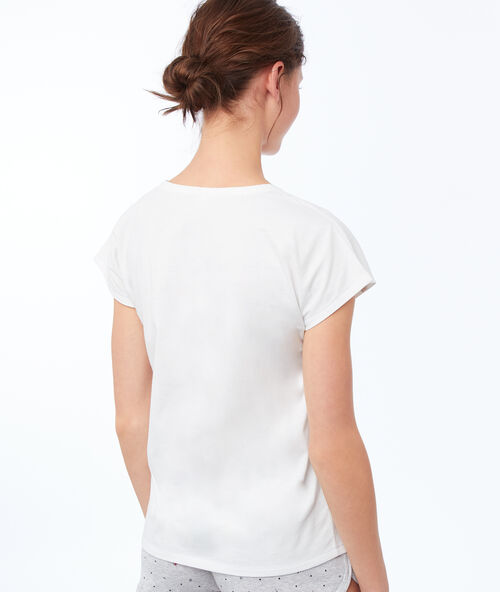 T-shirt imprimé écru.