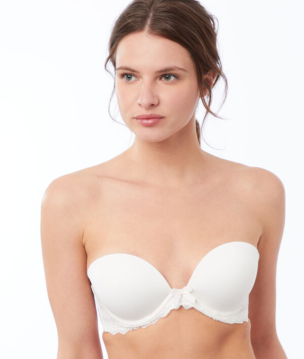 Bandeau en dentelle et microfibre, bretelles amovibles Bandeau en dentelle et microfibre, bretelles amovibles