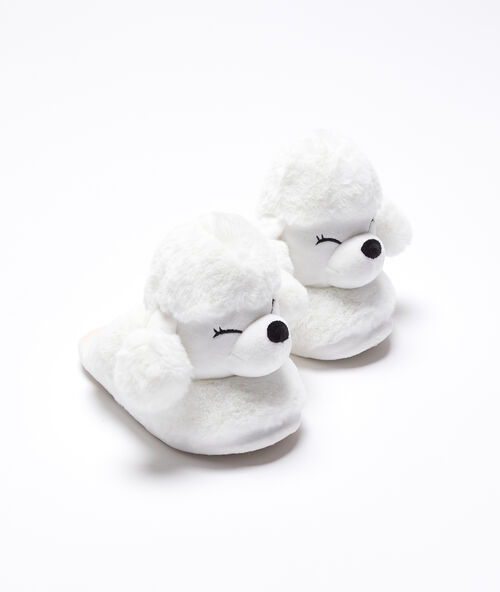 Chaussons caniches 3d ecru.