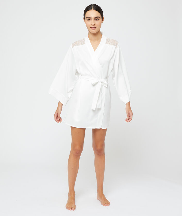 Gesatineerde kimono ecru.