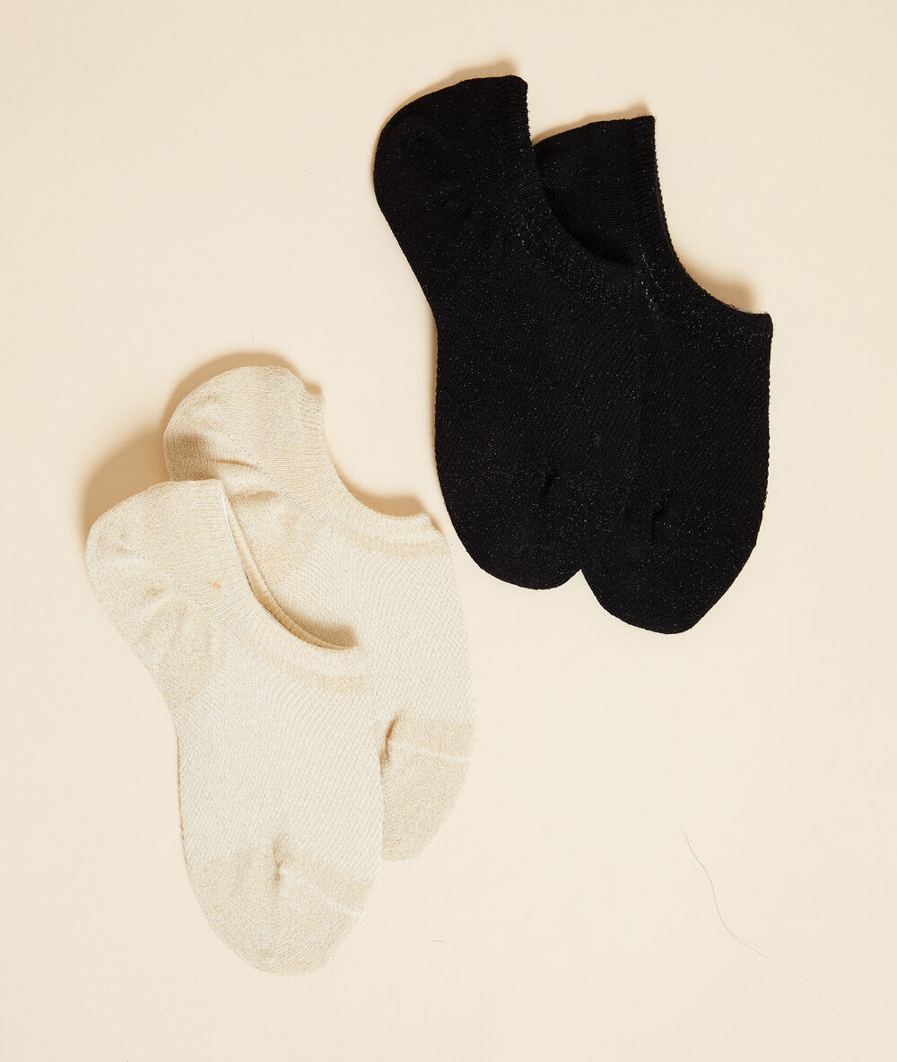 Lot de 2 paires de socquettes essentielles noir.