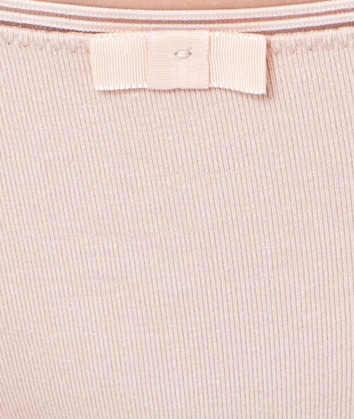 Slip effen, band ajour blush.