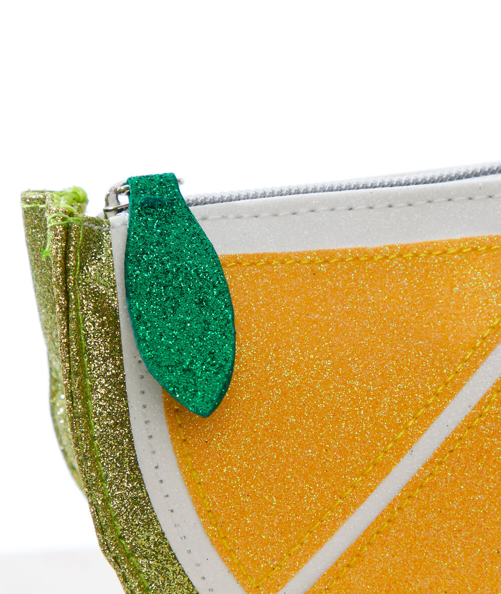Trousse de toilette citron jaune.