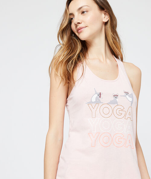 D&eacute;bardeur "yoga" rose.