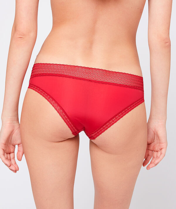 Hipster en microfibre, bords dentelle Hipster en microfibre, bords dentelle;${refinementColor}