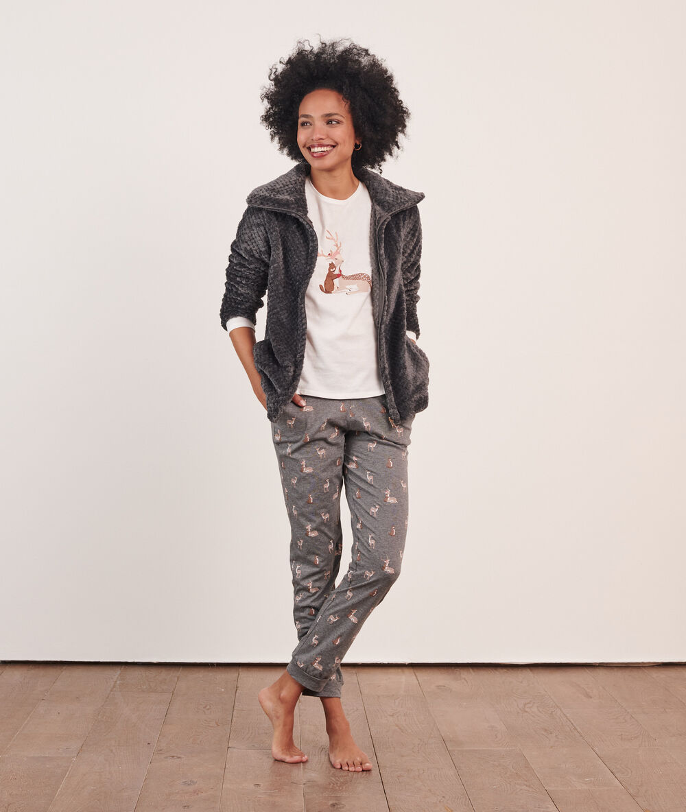 Pyjama 3 pièces anthracite.