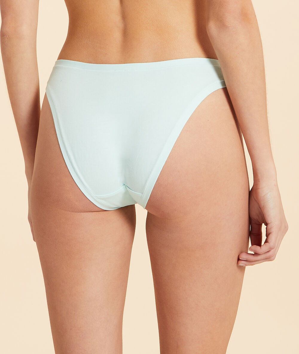 Katoenen midi slipje, high legs turkoois.