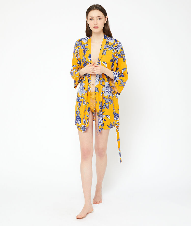 Kimono met print boterbloem.