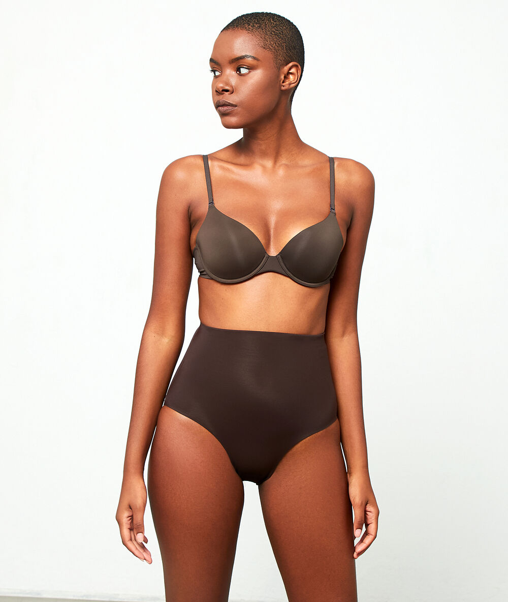 Culotte taille haute - maintien fort marron.