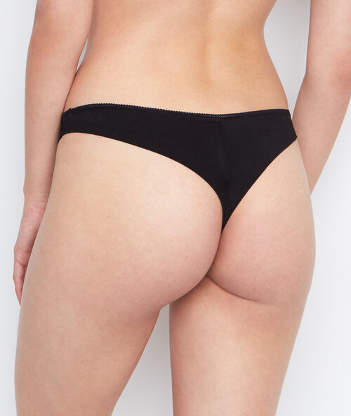 Tanga bi-materiaal zwart.