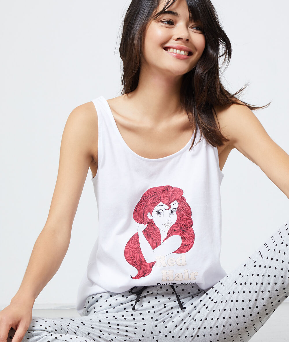 T-shirt princesse "red hair don't care" blanc.