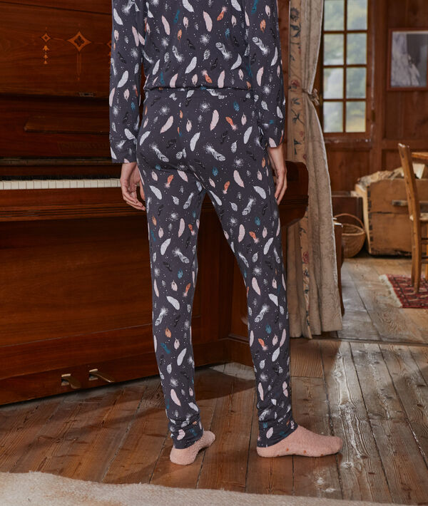Pyjamabroek met verenprint Pyjamabroek met verenprint
