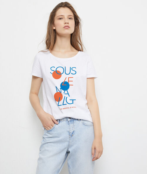 Katoenen t-shirt 'sous le maillot' wit.