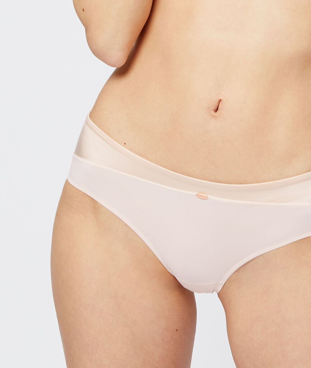 Shorty in microvezel poederroze.