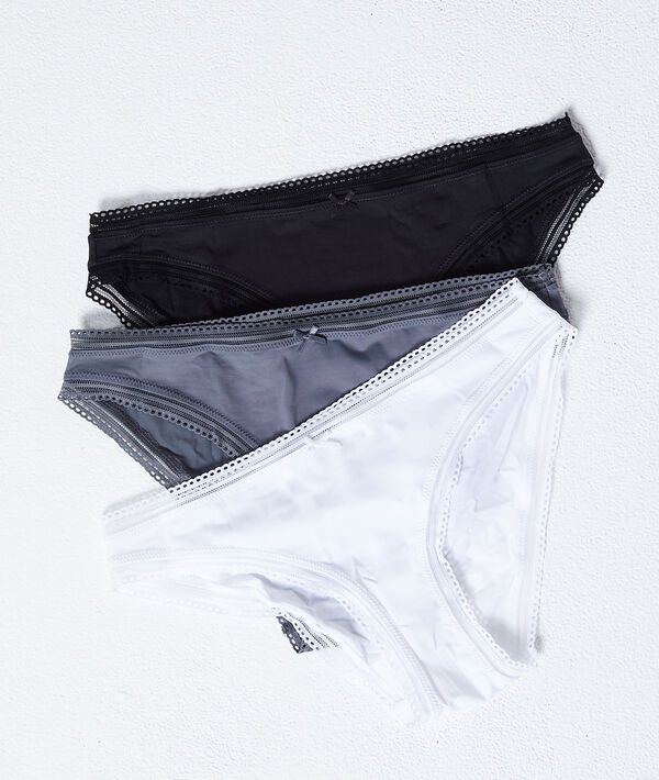 Pack de 3 culottes, bords ajourés Pack de 3 culottes, bords ajourés;${refinementColor}