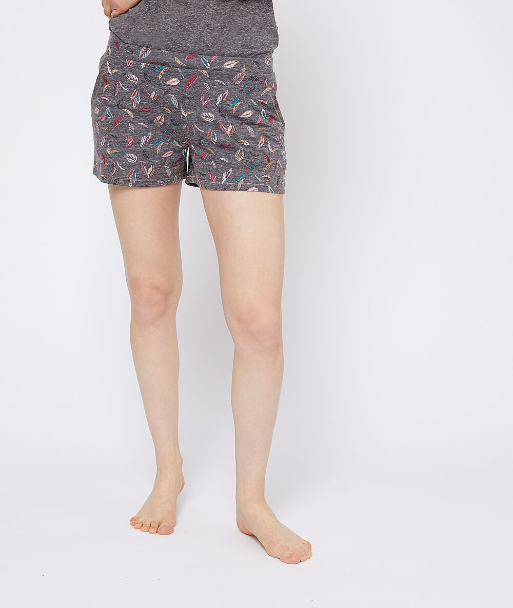Shorts met pluimen antraciet.