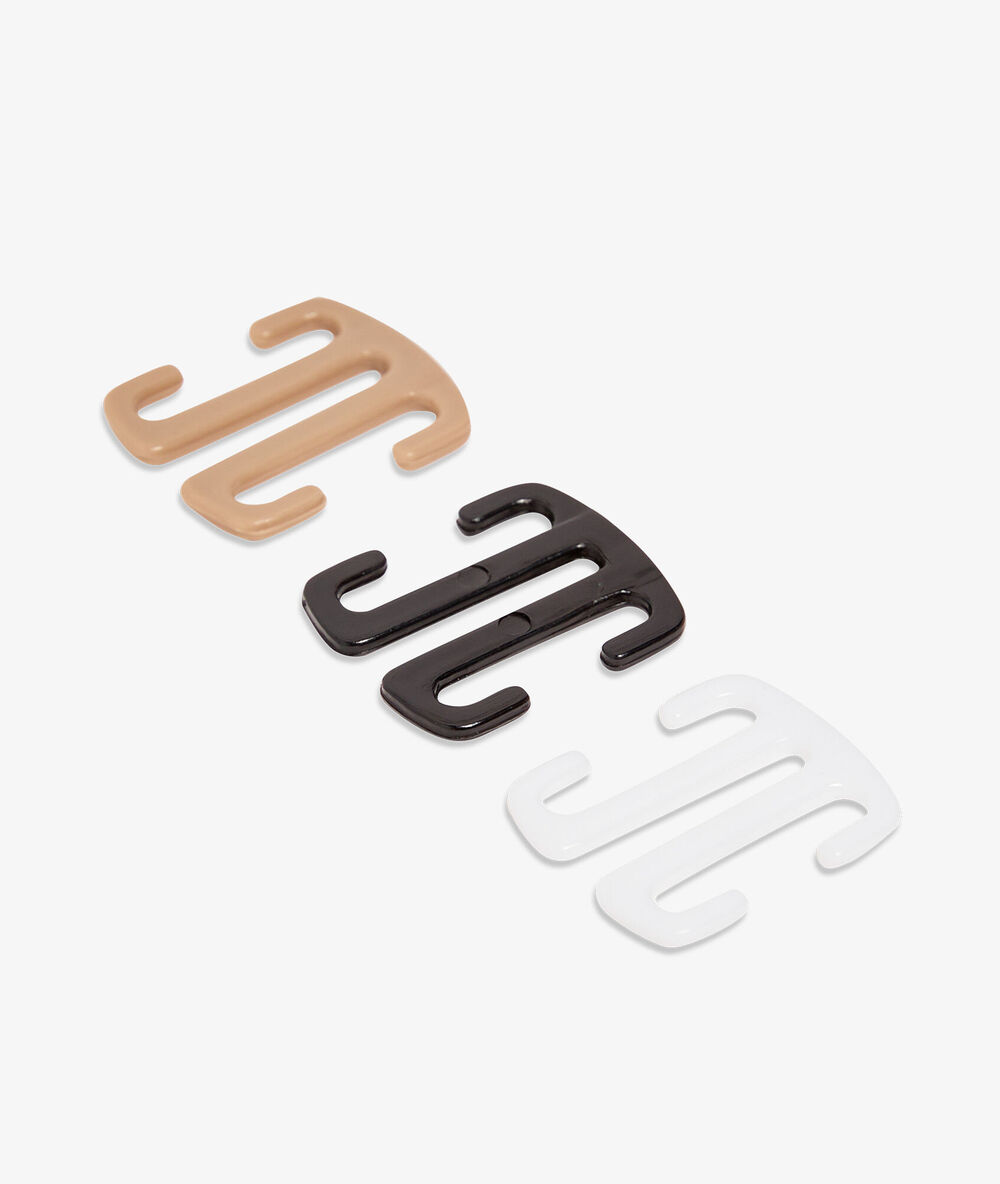 Lot de 3 clips dos nageur blanc / noir / beige.