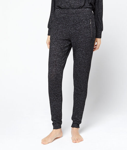 Loungewear gem&ecirc;leerde broek grijs.