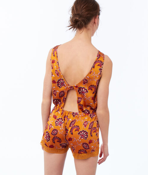 Combi-short dos ouvert ocre.