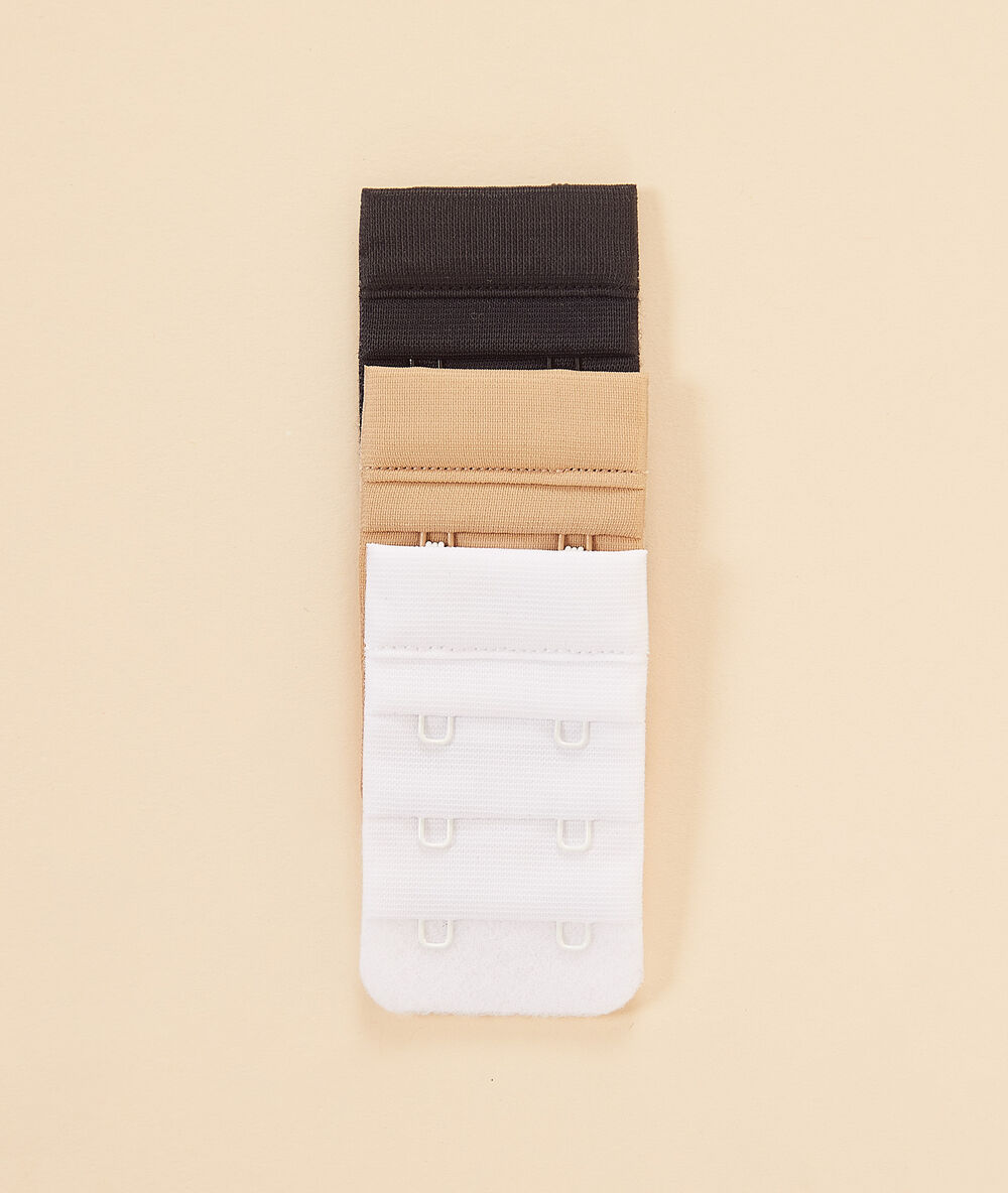 Lot de 3 prolongateurs large de soutien-gorges blanc / beige / noir.