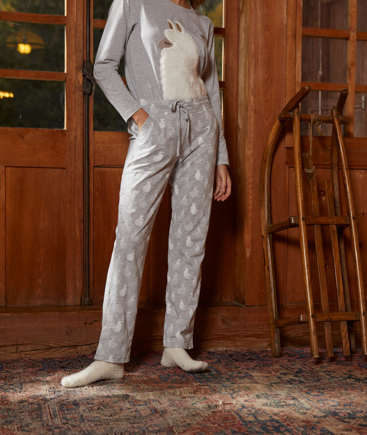Pyjama 3 pièces lama ecru.