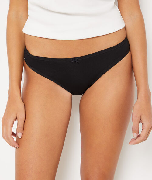 Lot de 3 culottes en coton noir.