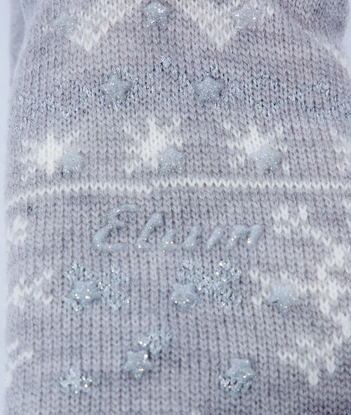 Chaussettes homewear nouées à motifs gris.