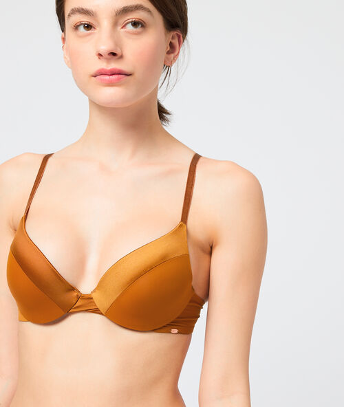 Soutien-gorge n&deg;2 - push-up microfibre bronze.